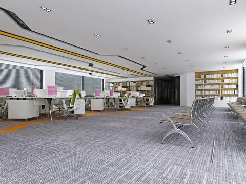 3D Render of Office, Working Space イラスト素材