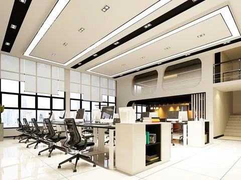 3D Render of Office, Working Space イラスト素材