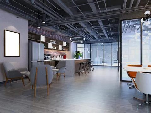3D Render of Office, Working Space Illustrazione stock