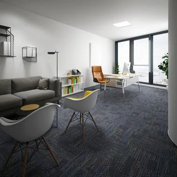 3D Render of Office, Working Space Stock Illustration