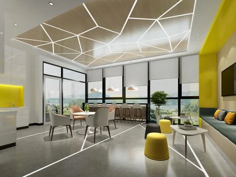 3D Render of Office, Working Space Illustrazione stock