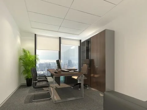 3D Render of Office, Working Space イラスト素材