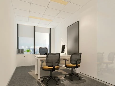 3D Render of Office, Working Space イラスト素材