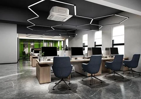3D Render of Office, Working Space イラスト素材