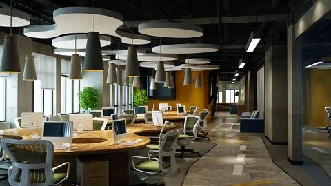 3D Render of Office, Working Space イラスト素材