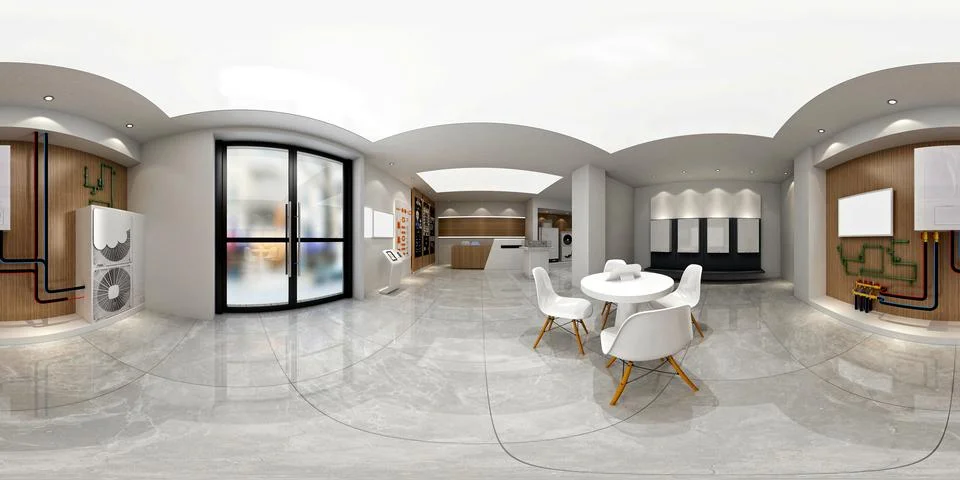 3D Render of Office, Working Space Stock Illustration