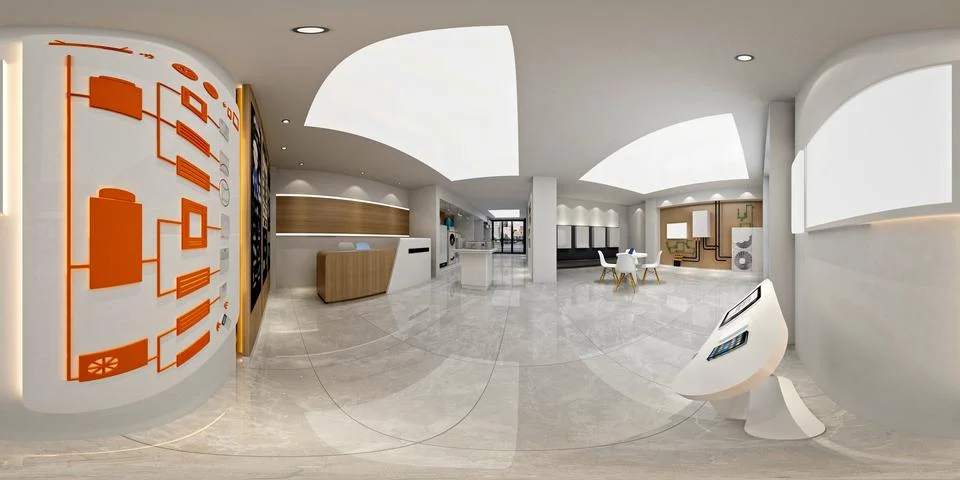 3D Render of Office, Working Space Stock Illustration