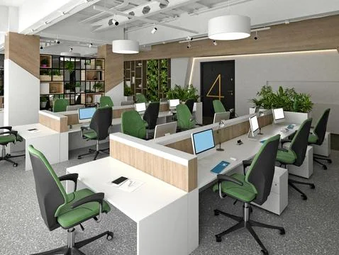 3D Render of Office, Working Space Illustrazione stock