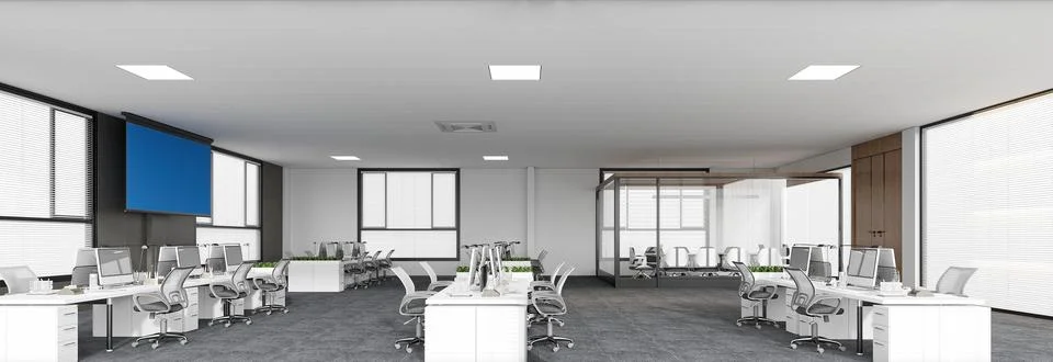 3D Render of Office, Working Space Illustrazione stock
