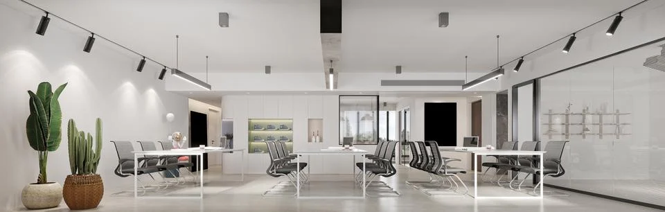 3D Render of Office, Working Space Stock Illustration