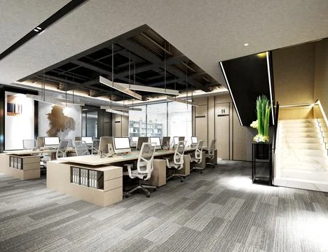 3D Render of Office, Working Space Illustrazione stock