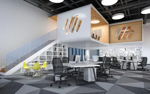 3D Render of Office, Working Space Illustrazione stock