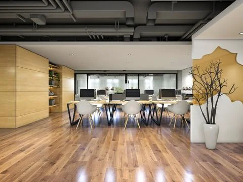 3D Render of Office, Working Space Illustrazione stock