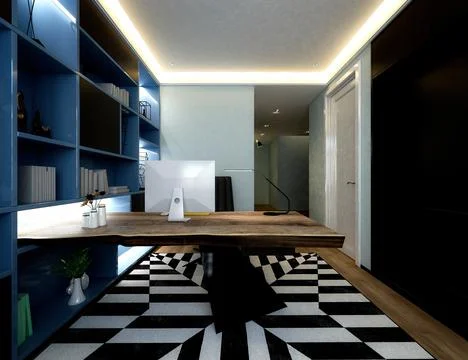 3D Render of Office, Working Space 스톡 일러스트