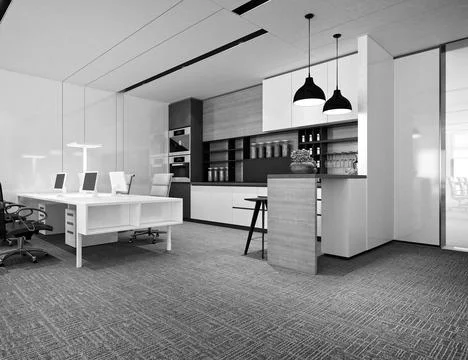 3D Render of Office, Working Space Stock Illustration
