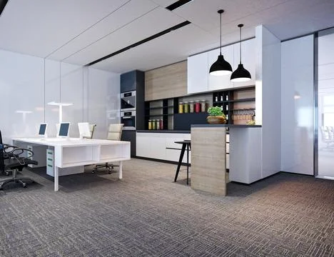 3D Render of Office, Working Space Stock Illustration