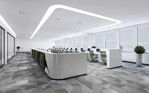 3D Render of Office, Working Space Stock Illustration