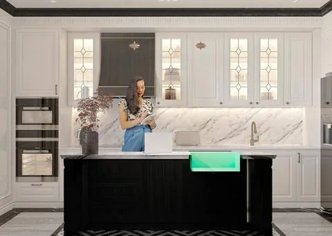 3D Render of Office, Working Space Illustrazione stock