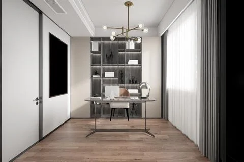 3D Render of Office, Working Space Illustrazione stock