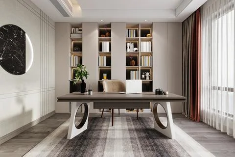3D Render of Office, Working Space Illustrazione stock
