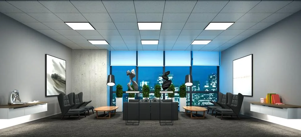 3D Render of Office, Working Space Foto stock