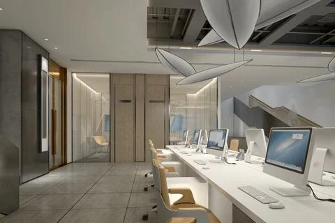 3D Render of Office, Working Space Foto stock