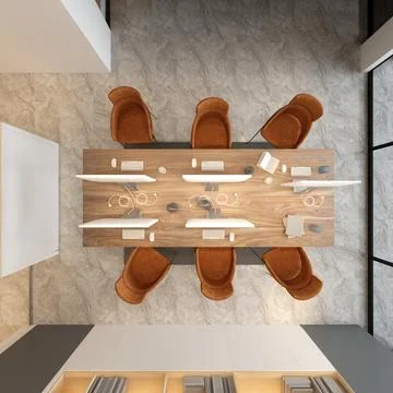 3D Render of Office, Working Space 写真素材