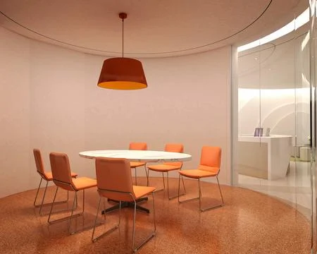 3D Render of Office, Working Space Stock Photos