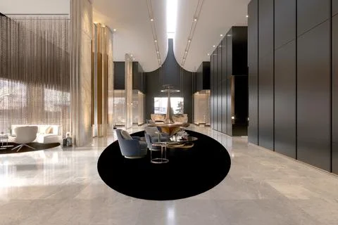 3D Render of Office, Working Space Foto stock