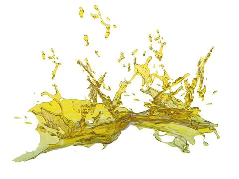 3D Render Oil or Juice and splash for power energy on white background Stock Illustration
