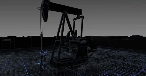 3D render oil pumping animation. 3D illustration video Stock Footage 121373087