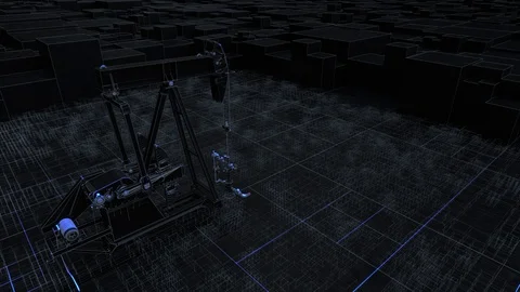 3D render oil pumping animation. 3D illustration video Stock Footage 121373182