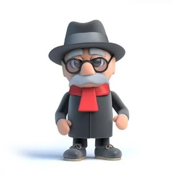 3d render of an old man Stockillustratie