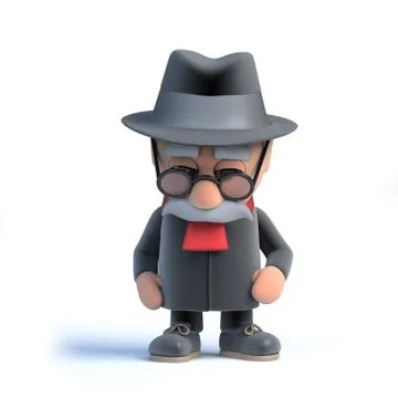 3d render of an old man looking very tired 스톡 일러스트
