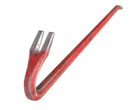 3D render of old red crowbar isolated on white Stock Illustration