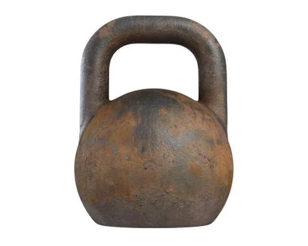 3D render of old rusty Kettlebell isolated on white Stock Illustration