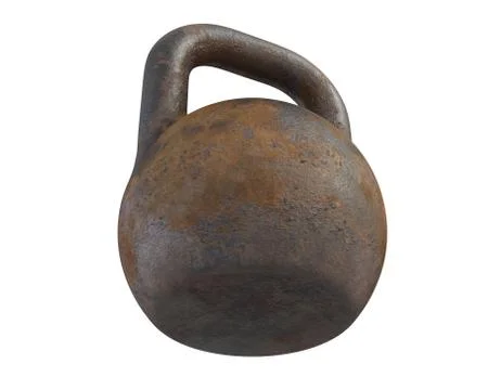 3D render of old rusty Kettlebell isolated on white Stock Illustration