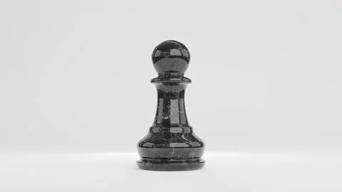 3d render one black marble pawn stands Stock Illustration