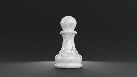 3d render one pawn stands in the center Stock Illustration