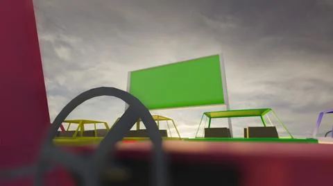 3d render Open air, outdoor or drive-in cinema theater Stock Illustration