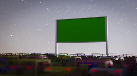 3d render Open air, outdoor or drive-in cinema theater Stock Illustration