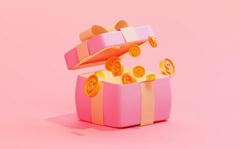 3d render of open gift box suprise Stock Illustration