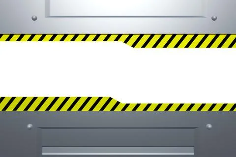 3D render of open metal laboratory door Stock Illustration