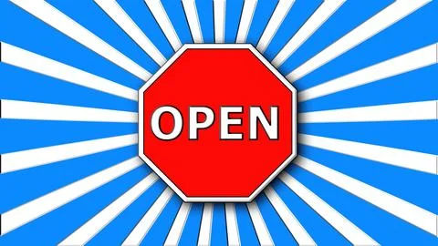 3d render Open Sign Illustrazione stock