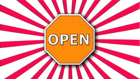 3d render Open Sign Illustrazione stock