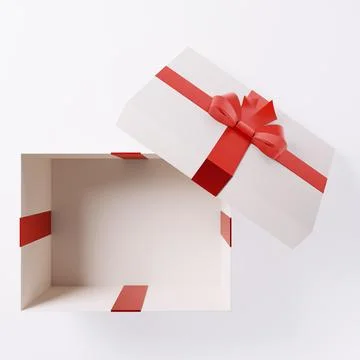 3D render of opened empty gift box isolated Stock Photos