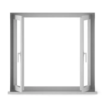 3d render of opened window Stock Illustration
