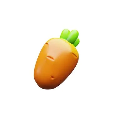 3d render orange carrot. Stock Illustration