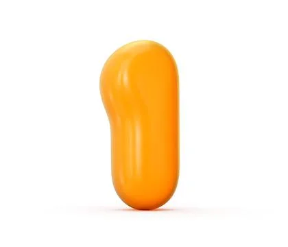 3D render of an orange jelly number 1 isolated on a white background 3d illustra Stock Illustration