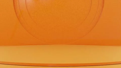 3d render Orange pedestal Stock Illustration